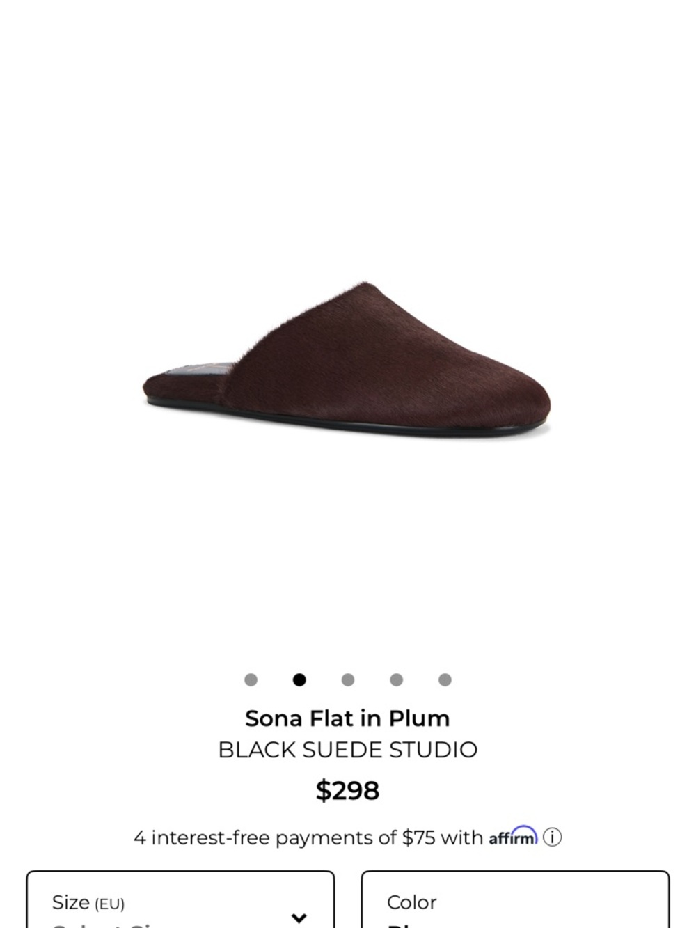 Box and dust bag included black suede studio sona flat in plum - Picture 2 of 7